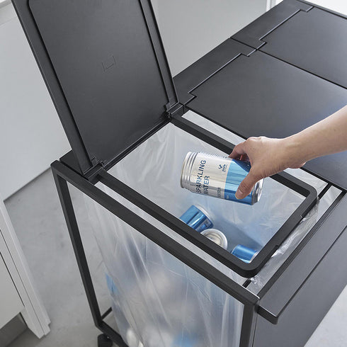 蓋付き目隠し分別ダストワゴン タワー45L 3分別.|s18